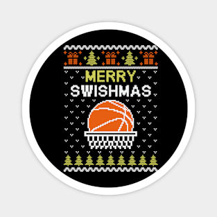 Merry Swishmas Ugly Sweater Christmas for All Basketball Magnet